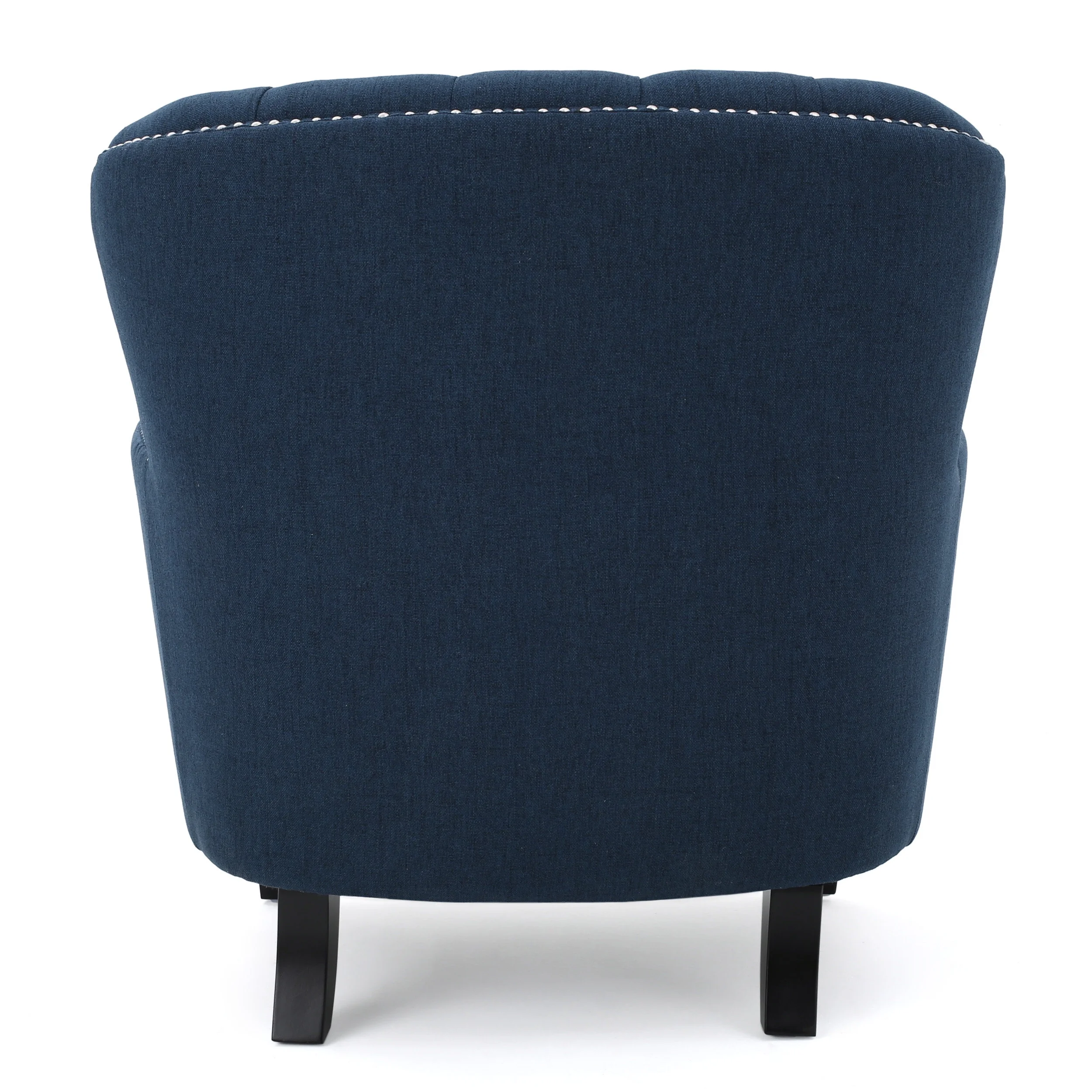 Noble House Tanner Tufted Fabric Club Accent Chair, Dark Blue