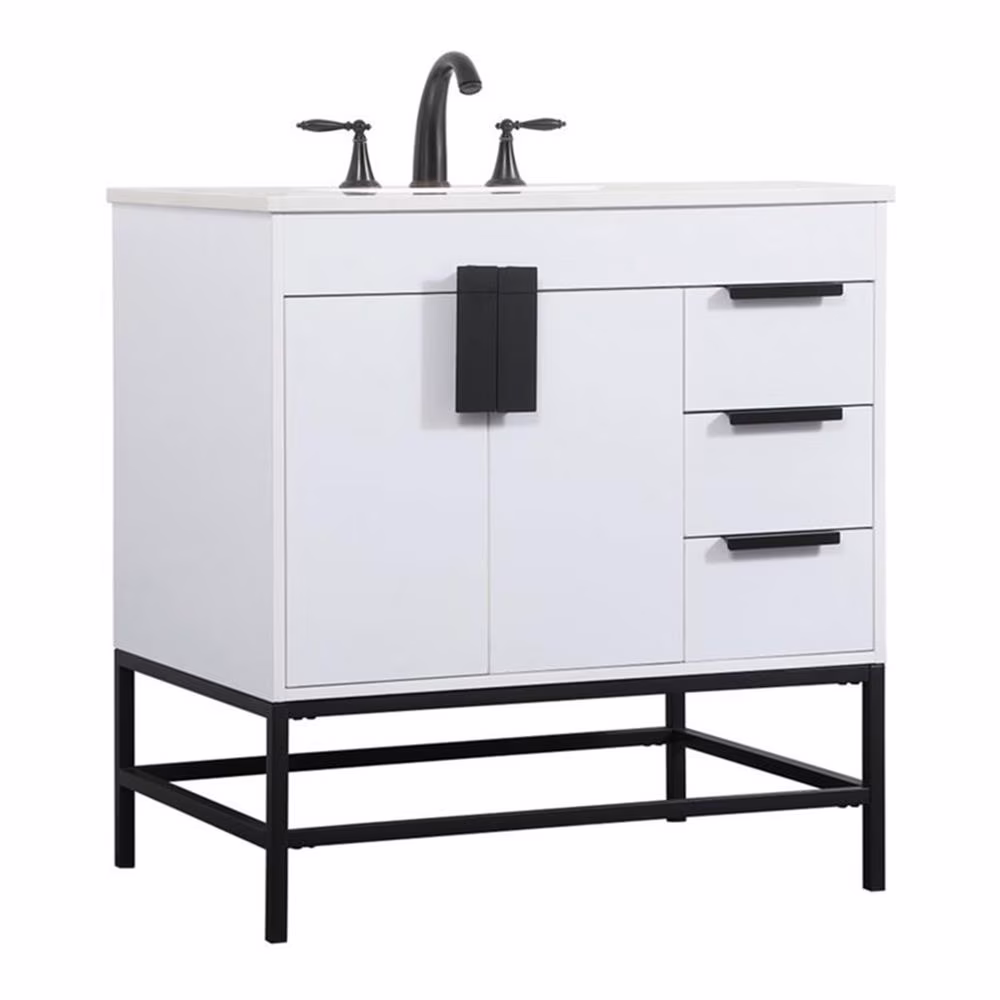 Elegant Kitchen and Bath 32 Inch Single Bathroom Vanity In Green