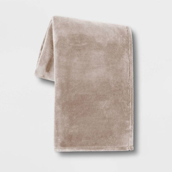 Threshold 50x70" Oversized PrimaLush Throw Blanket, Neutral (New Without Tags)