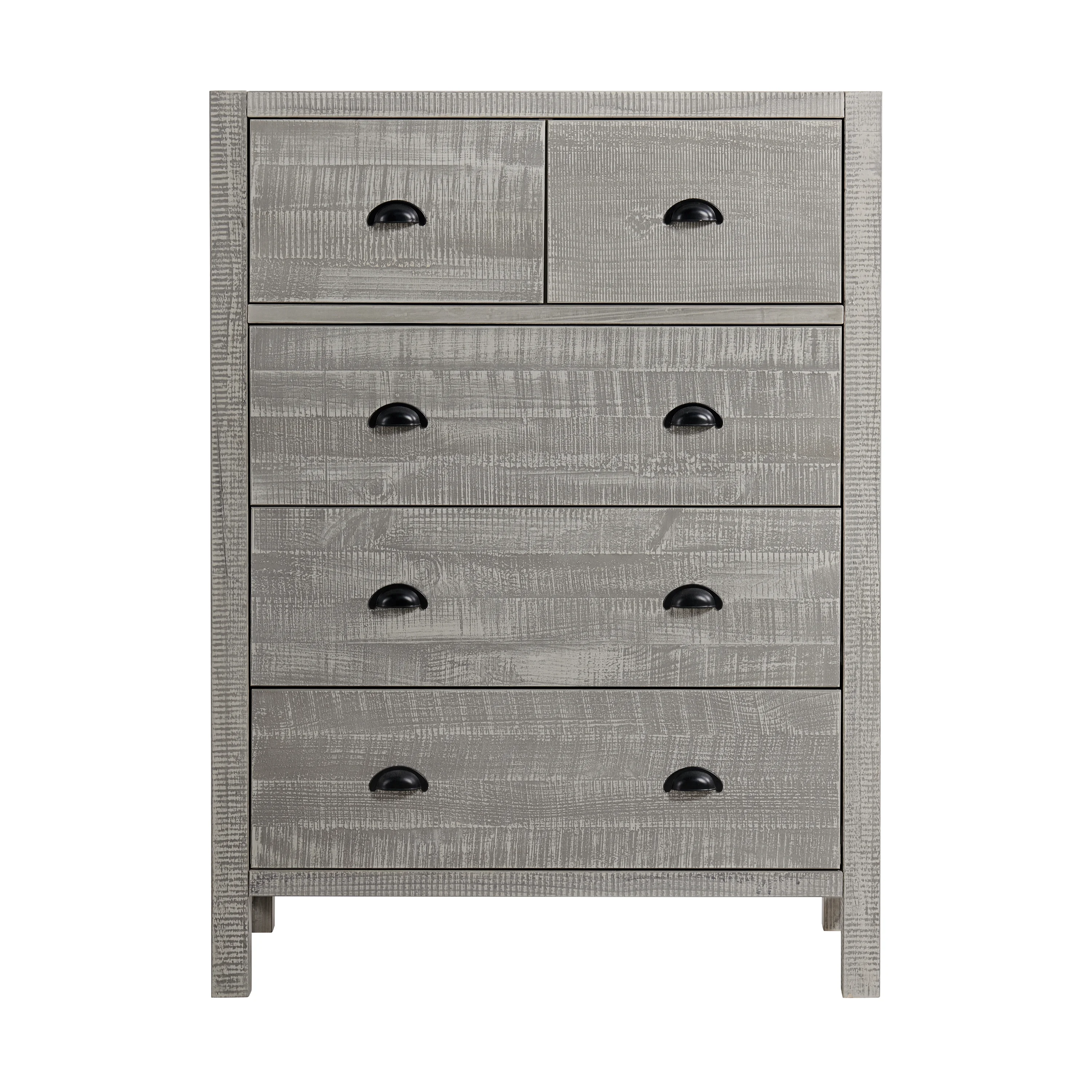 Alaterre Furniture Arden 5-Drawer Wood Chest Dressers for Adult, Solid Acacia Hardwood Storage Unit with Full-Extension Metal Glides