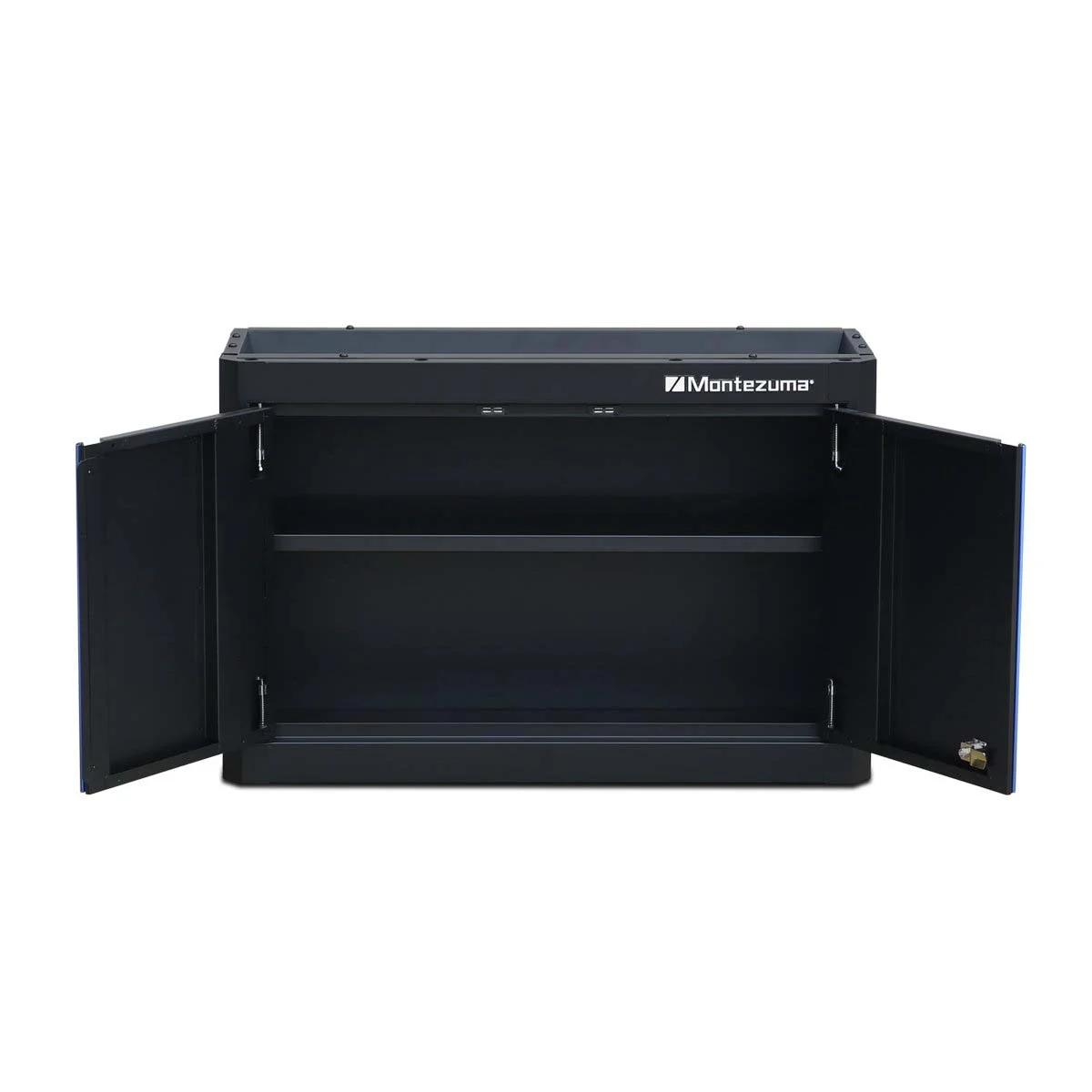 Montezuma Garage Tool Storage System 30.5 x 12" Locking 2 Door Wall Cabinet, Black Finish