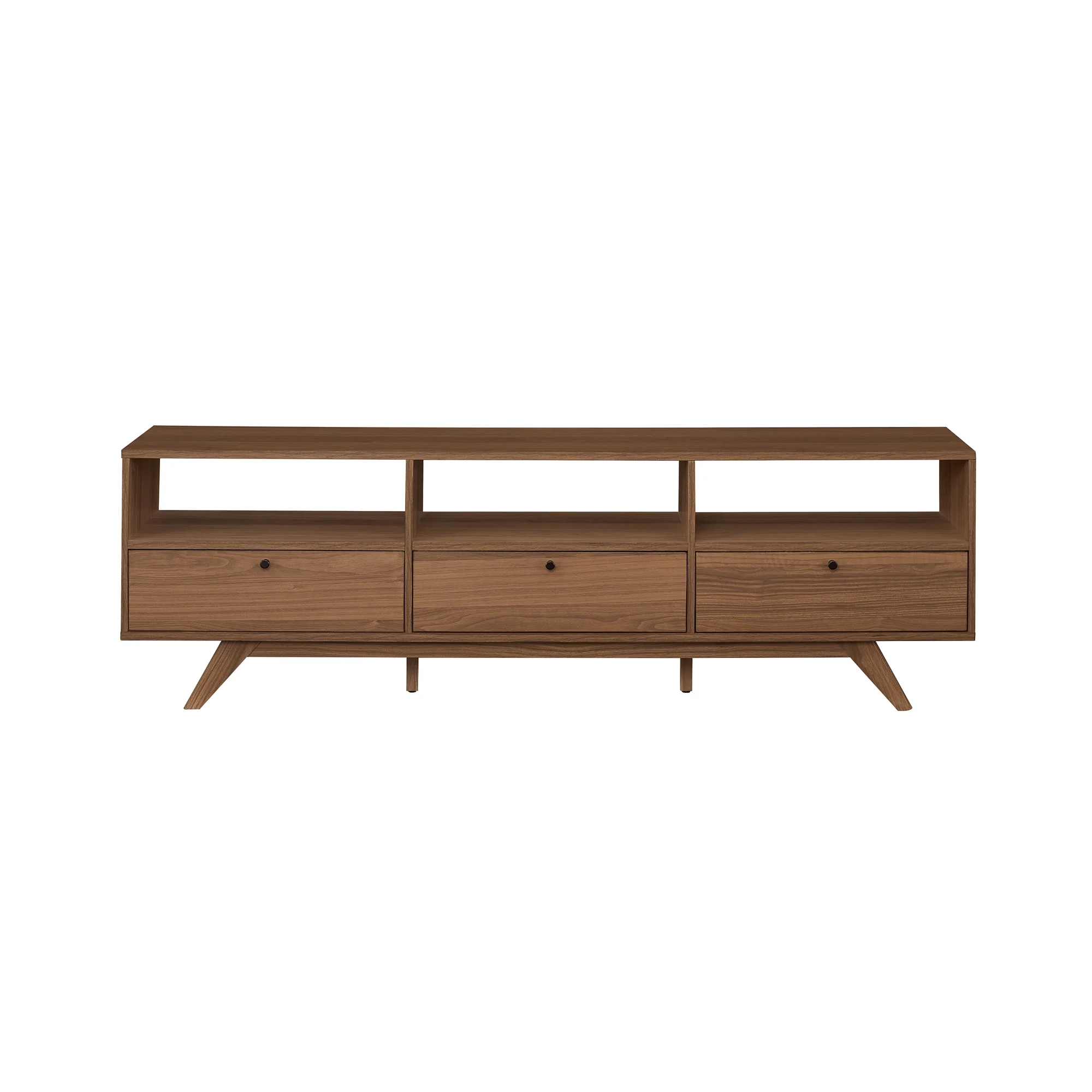 Walker Edison Mid-Century Modern Storage TV Stand for TVs up to 80-, Mocha