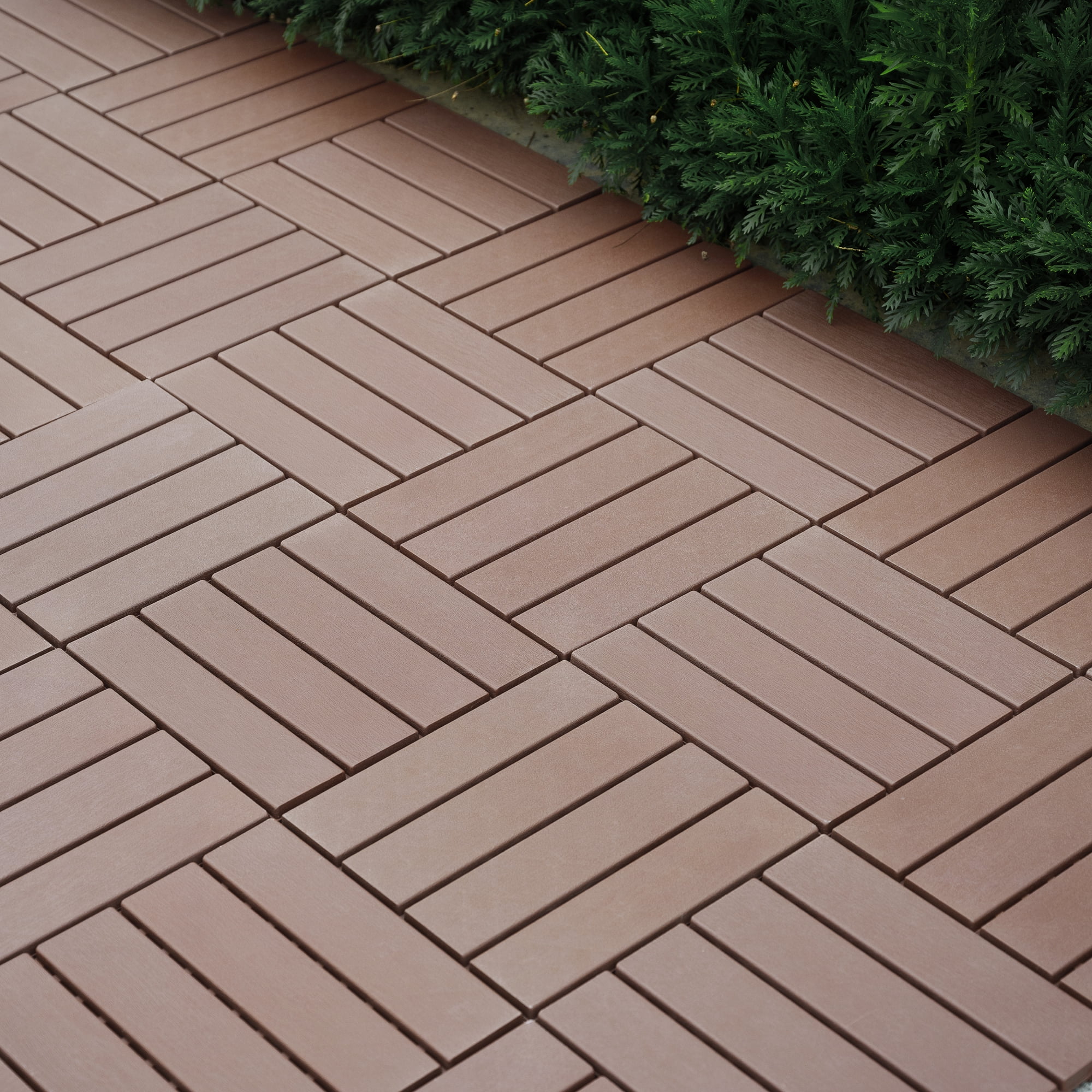 44PCS Plastic Interlocking Deck Tiles,Patio Deck Tiles,12"x12" Square Waterproof Outdoor