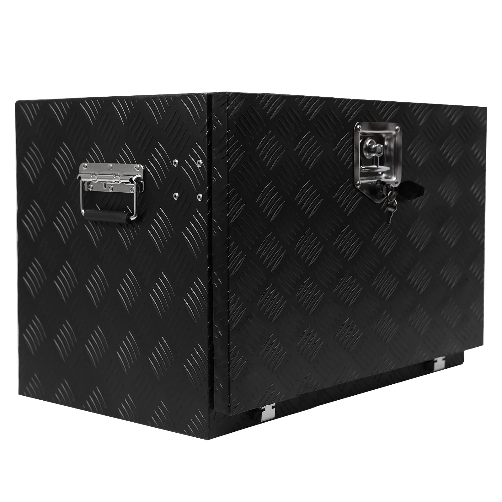 TROPOW 24-Inch Aluminum Diamond Plate Tool Chest -C Lockable Underbody Storage Box for Trucks, RVs, and Trailers