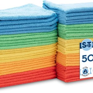 S&T INC. Bulk Microfiber Kitchen, House, & Car Cleaning Cloths