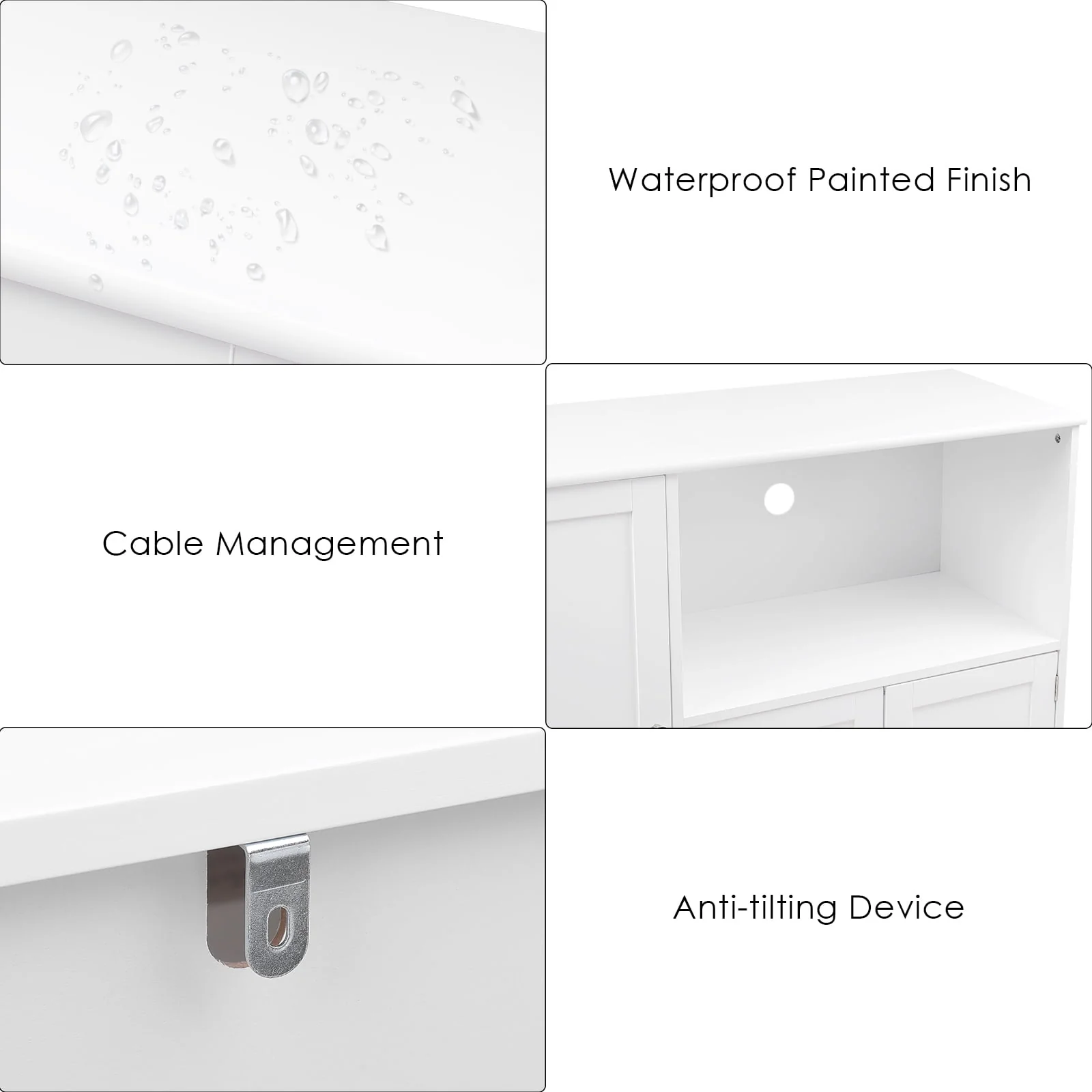 Homfa 40'' Kitchen Storage Cabinet, Buffet Cabinet Sideboard with Drawers and Adjustable Shelves, Microwave Cabinet for Dining Room, White