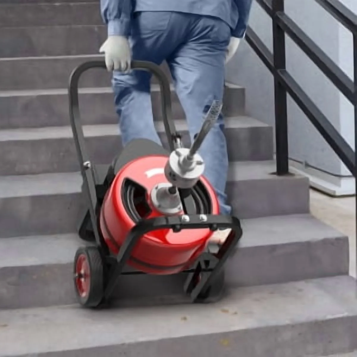 Drain Cleaner Machine 75Ftx1/2Inch,450W Portable Drain Cleaning Machine with 6 Cutters,Gloves,Portable Electric Drain Auger Cleaner for 2" to 4" Pipes