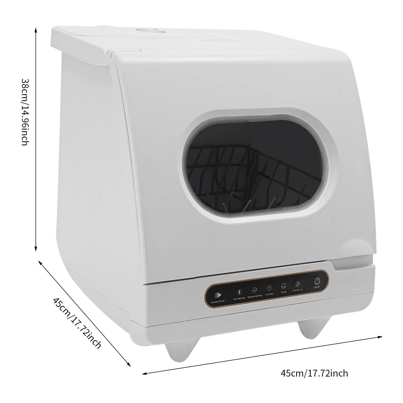 1200W mini Portable Countertop Dishwasher 360- Rotating Deep Cleaning Dishwasher