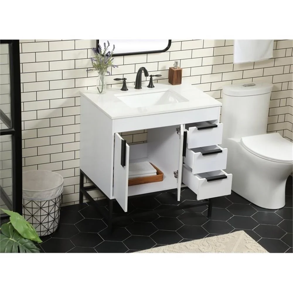 Elegant Kitchen and Bath 32 Inch Single Bathroom Vanity In Green
