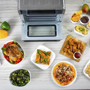 Aria 30Qt Touchscreen Air Fryer Toaster Oven with 3 Cooking Levels, Accessories, & Cookbook