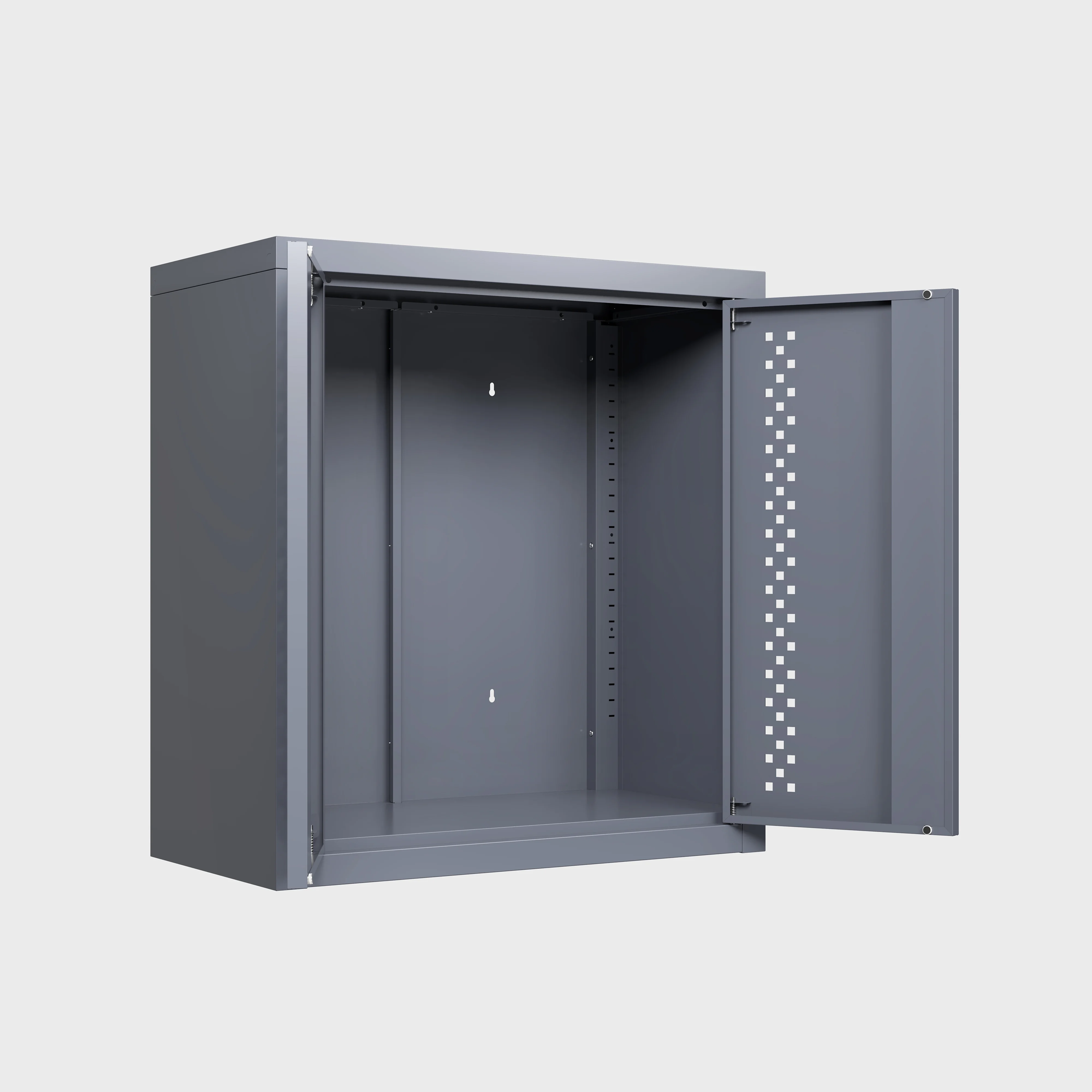 Anykoon Metal garage cabinet with double doors, wall-mounted storage cabinet Equipped with removable shelves, floating tool cabinet for basements, kitchens, and warehouses,gray