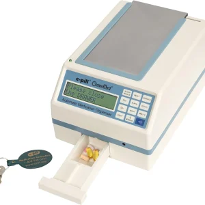 Tamper-proof automatic pill dispenser - metal safety lid with padlock