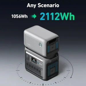 Portable Power Station 1800W (2400W Peak) Solar Generator 58 Minutes to Fully Charge