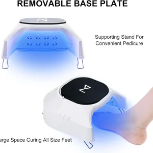 Professional Hybrid 86W Wireless Rechargeable UV LED Nail Curing Lamp Cordless Nail Dryer for Gel Nails, Manicure, Pedicure (Black)