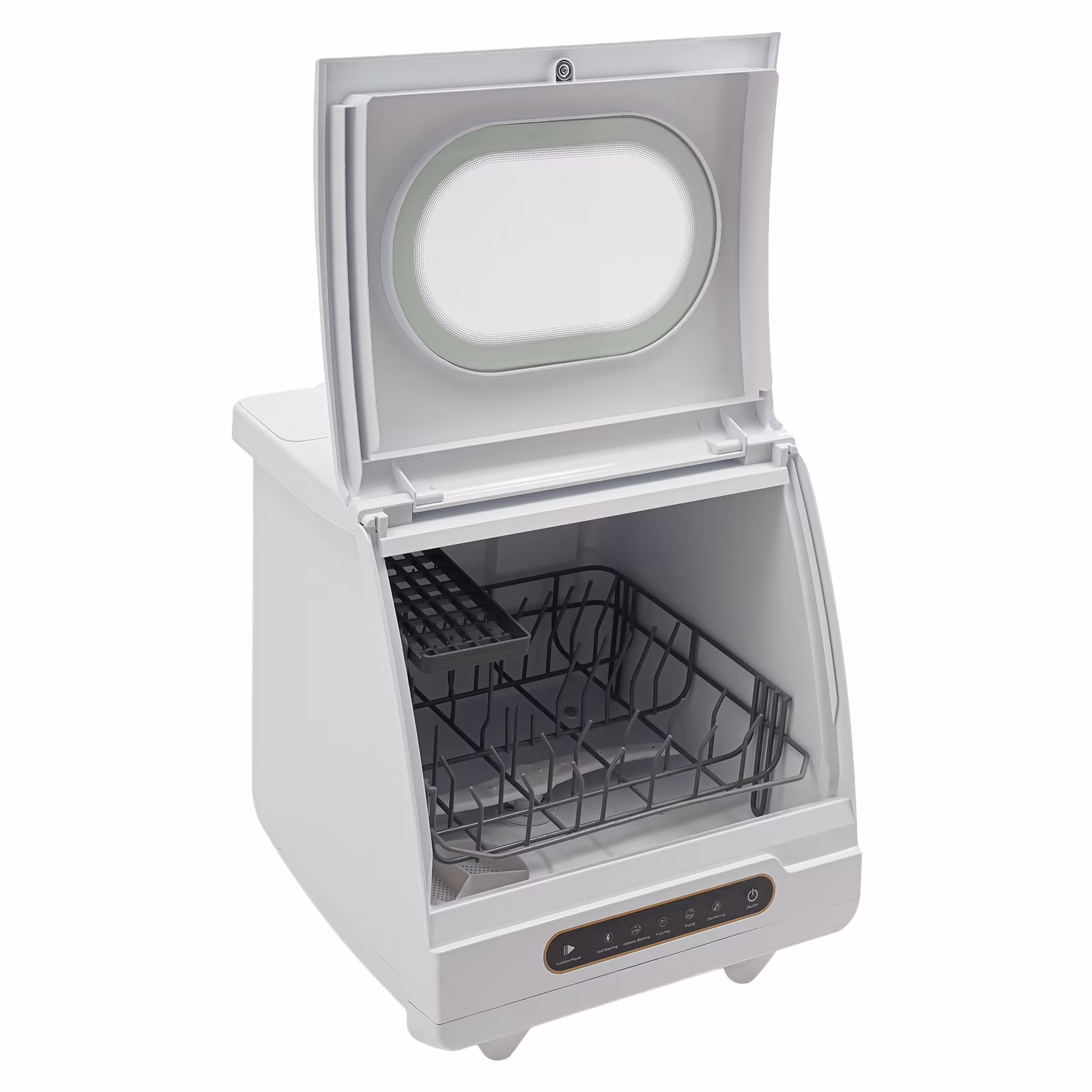 ToppiJoy Portable Countertop Dishwasher with 5 Washing Functions, Quick Wash, Sterilization & Energy-Saving Design -C Ideal for Small Kitchens, Apartments, and Family Homes