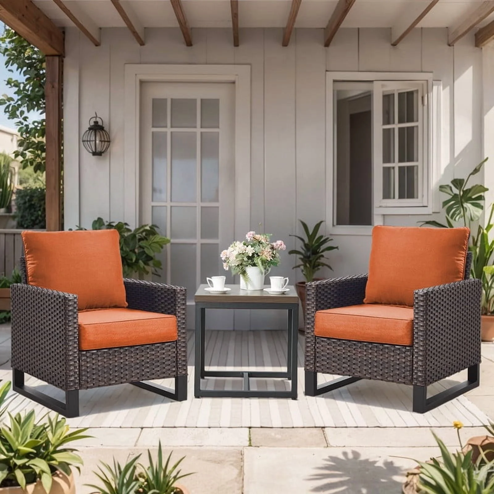 Bellefurn Outdoor Deep Seat Cushion 24 X 24 X 6 inch for Patio Furniture,Outdoor Chair Cushions Waterproof & Fade Resistant Patio Furniture Cushions for Wicker Chair, Sofa, Couch