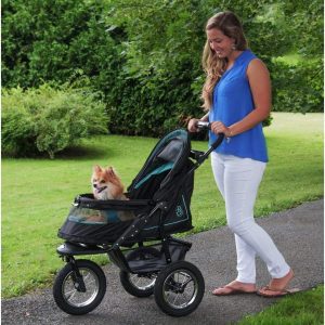 2025 No-Zip NV Pet Stroller for Cats/Dogs, Zipperless Entry, Easy One-Hand Fold, Gel-Filled Tires, Plush Pad + Weather Cover Included, 3 colors