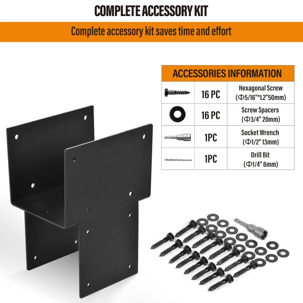 Pergola Brackets Galvanized Steel Pergola Kits 4 Pieces Fit Connecting Wooden Deck Patio Post Heavy Duty Set Hardware for Gazebo Porches approving
