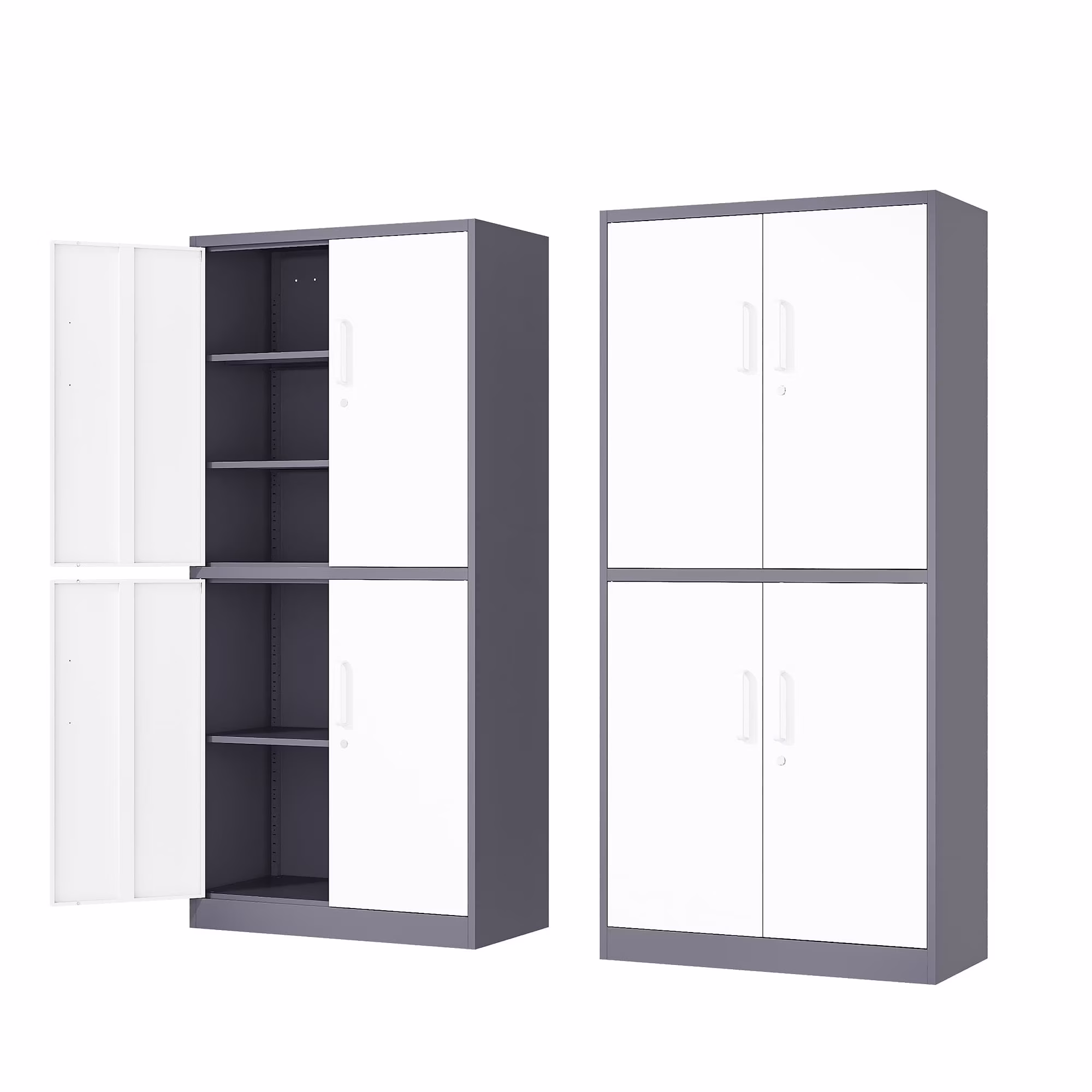 Fesbos Metal Storage Cabinet with 4 Doors and 3 Adjustable Shelves,71" Lockable Garage Tall Steel Lockers,for Home Office,Living Room,Pantry,Gym,Commercial Utility Storage