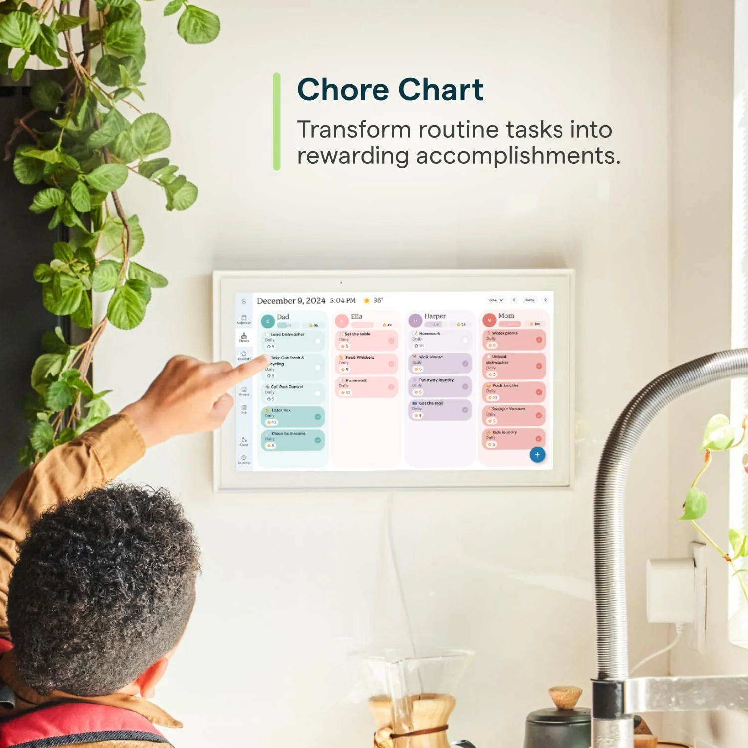 15-Inch Digital Wall Planner & Chore Chart 2025
