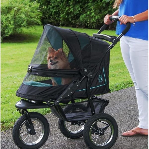 2025 No-Zip NV Pet Stroller for Cats/Dogs, Zipperless Entry, Easy One-Hand Fold, Gel-Filled Tires, Plush Pad + Weather Cover Included, 3 colors