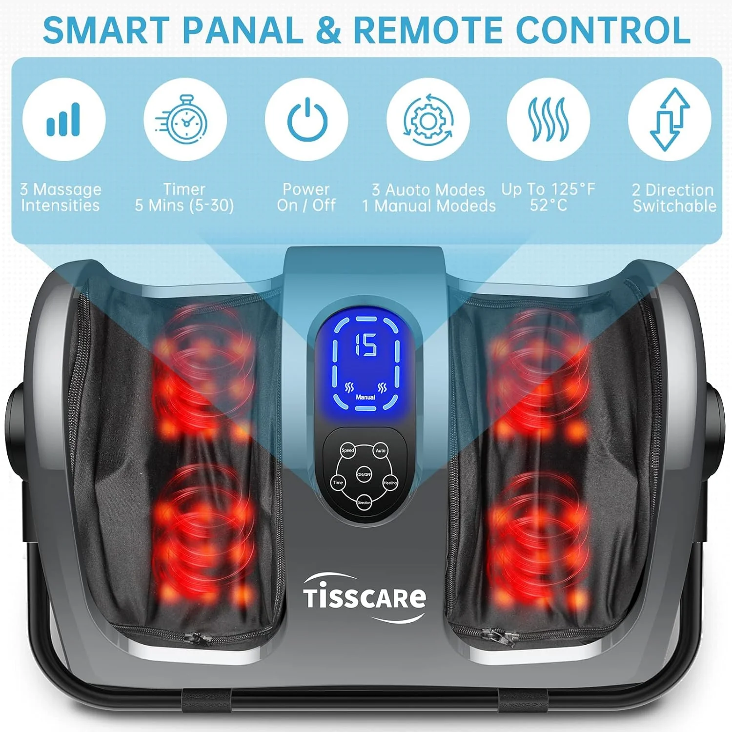 Shiatsu Foot Massager with Heat-Foot Massager Machine for Neuropathy, Plantar Fasciitis and Pain Relief-Massage Foot, Leg, Calf, Ankle with Deep Kneading Heat Therapy, Gift for Mother's Day