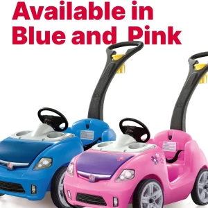 Step2 Whisper Ride II Ride On Push Toy Car Pink Ride On Car Seat Belt Easy Storage Transport