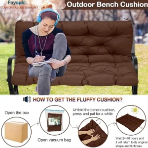 Replacement Cushions for Swing, Waterproof Porch Swing Cushion, 2-3 Seat Outdoor Bench Cushion with Backrest for Patio Furniture Garden Porch Loveseat Glider Pad (Sky Blue 70*40in)