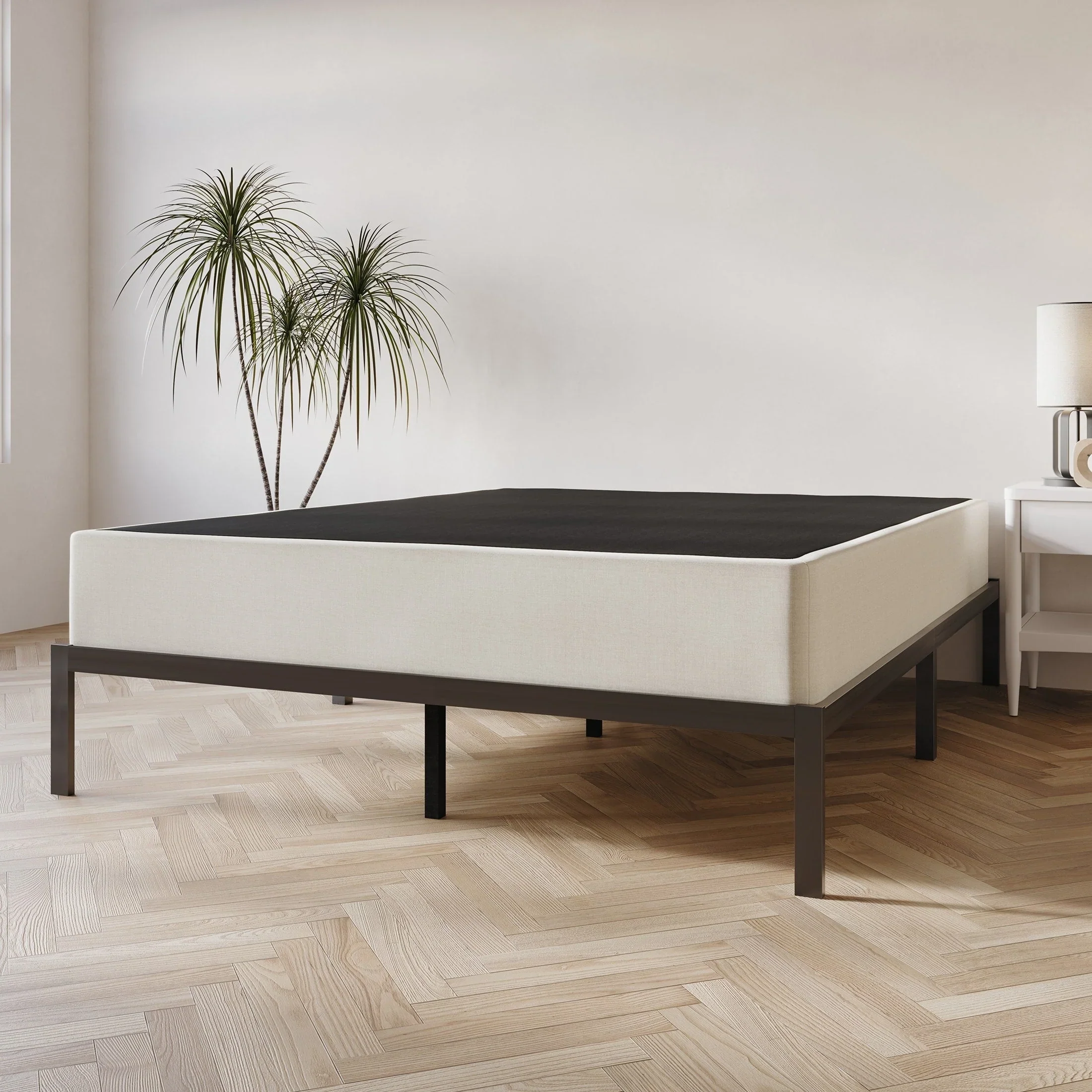 CraftPorch Solid Wood 8-Inch Box Spring Foundation with Wood Slats