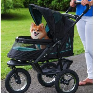 2025 No-Zip NV Pet Stroller for Cats/Dogs, Zipperless Entry, Easy One-Hand Fold, Gel-Filled Tires, Plush Pad + Weather Cover Included, 3 colors