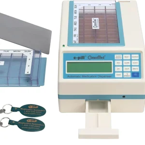 Tamper-proof automatic pill dispenser - metal safety lid with padlock