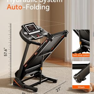 Home Treadmill 3HP Folding with Auto Incline & Bluetooth