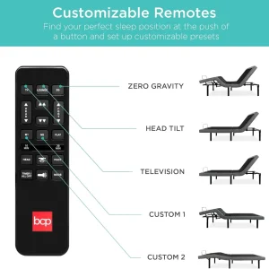 Best Choice Products Ergonomic Twin XL Size Adjustable Bed Frame, Electric Base w/Wireless Remote Control, Nightlight, Massager, 2 USB Ports