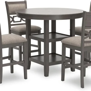 Signature Design by Ashley Bridson 5 Piece Dining Room Set Includes Table 4 Ladderback Barstools