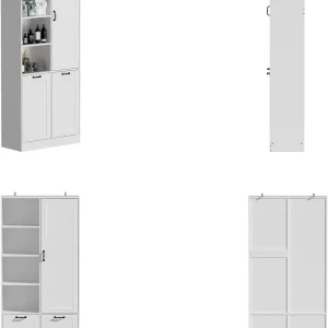 Storage cabinet with laundry basket, display cabinet
