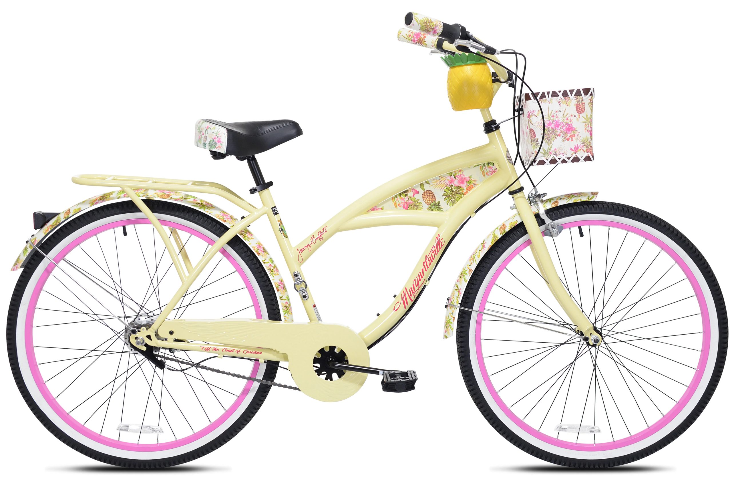 26" Margaritaville Women'S 3 - Speed Cruiser Bike, Yellow