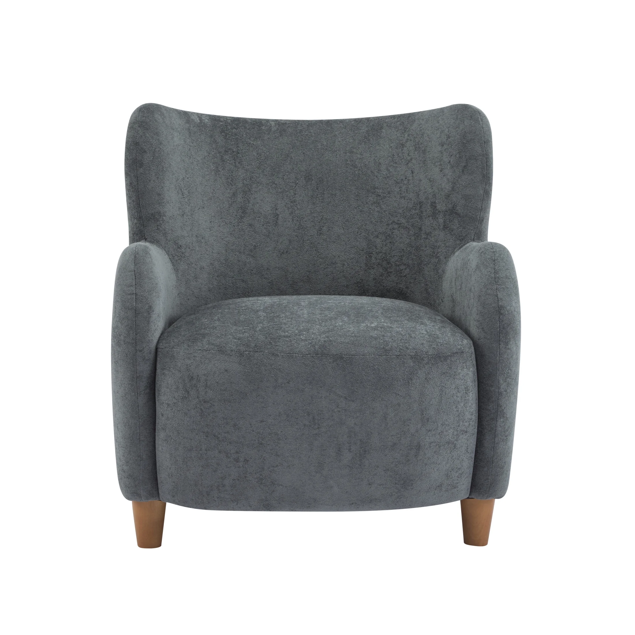 Christopher Knight Home Mid-Century Modern Velvet Wingback Accent Chair with Birch Legs, White