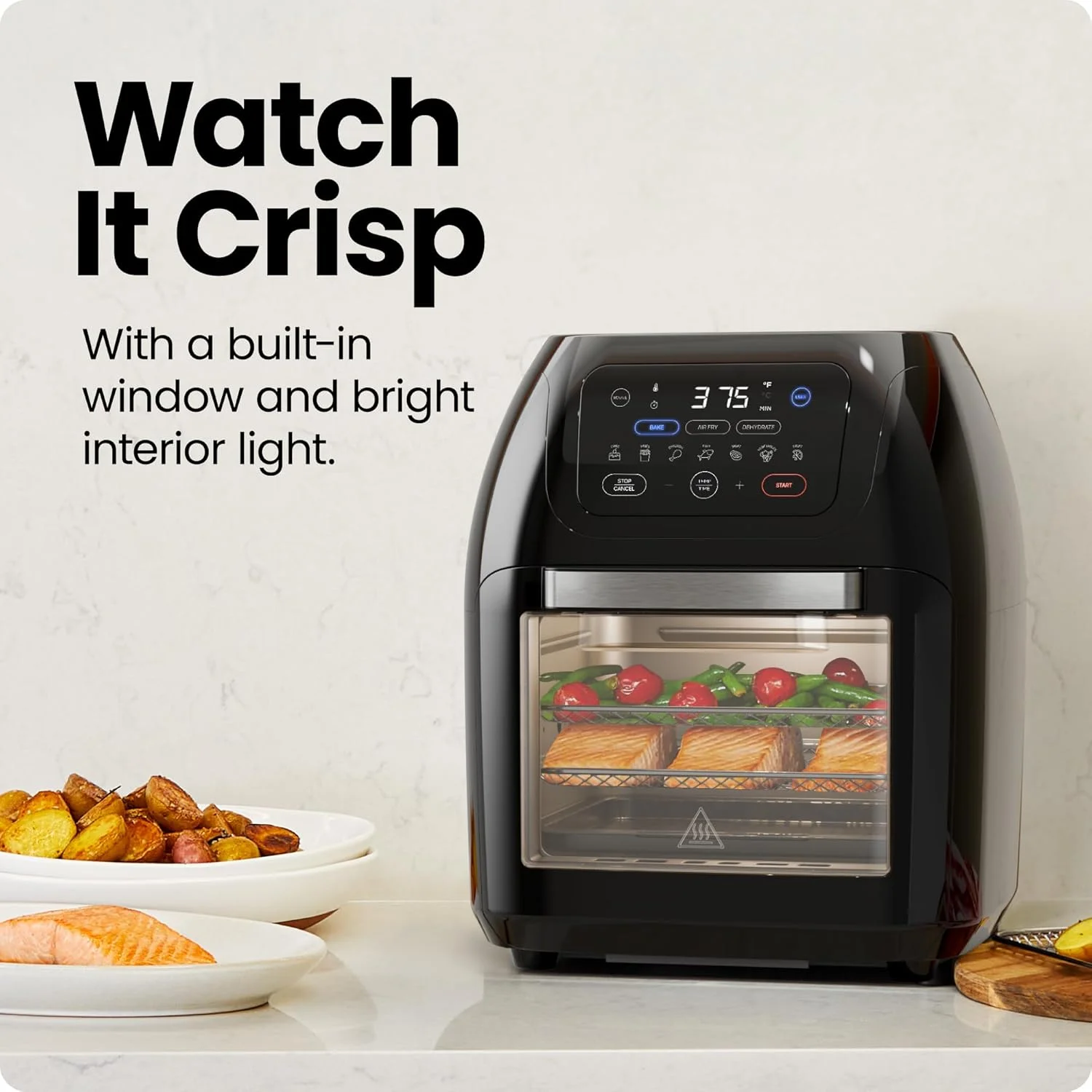 Chefman Multifunctional Digital 10 Qt. Air Fryer+ Rotisserie, Fry, Roast & Bake, 17 Presets - Black
