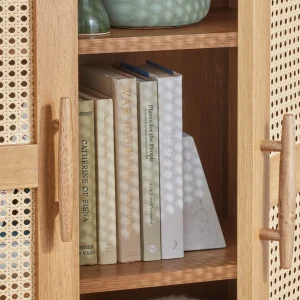 Better Homes & Gardens Springwood Caning Storage Accent Cabinet, Light Honey Finish