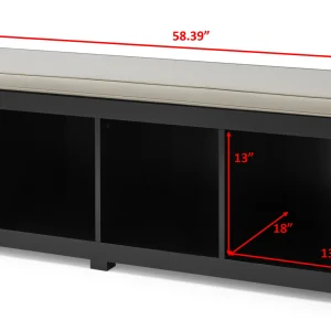 Better Homes & Gardens 4-Cube Shoe Storage 58.39" Bench, Weathered