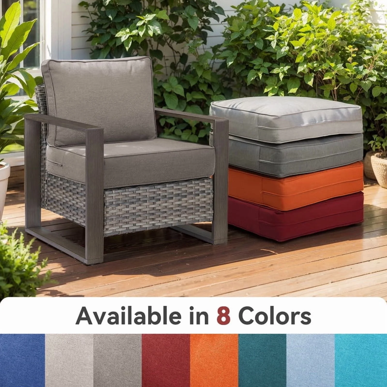 Bellefurn Outdoor Deep Seat Cushion 24 X 24 X 6 inch for Patio Furniture,Outdoor Chair Cushions Waterproof & Fade Resistant Patio Furniture Cushions for Wicker Chair, Sofa, Couch