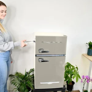 Frigidaire Retro Mini Fridge with Freezer Side Bottle Opener-Small 2 Door Refrigerator Office Bar