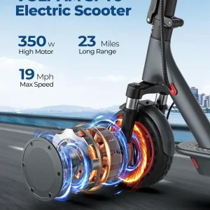 Electric Scooter 350W/500W Powerful Motor 8.5"/10" Solid Tires 19/22Mph 28/21/12 Miles Range