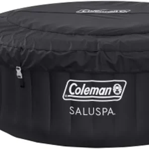 Coleman SaluSpa Miami AirJet 2 to 4 Person Round Inflatable Hot Tub Portable Outdoor Spa with 120 Soothing AirJets and Insulated Cover, Black
