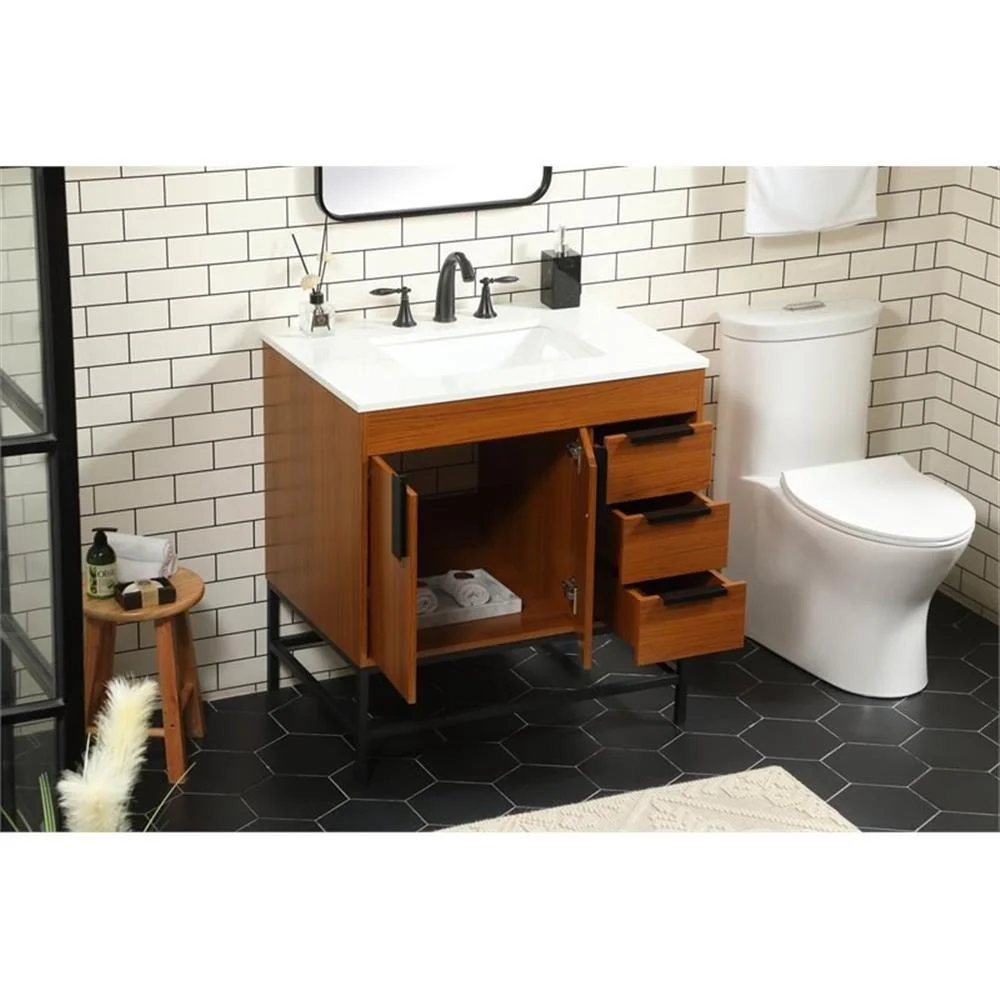 Elegant Kitchen and Bath 32 Inch Single Bathroom Vanity In Green