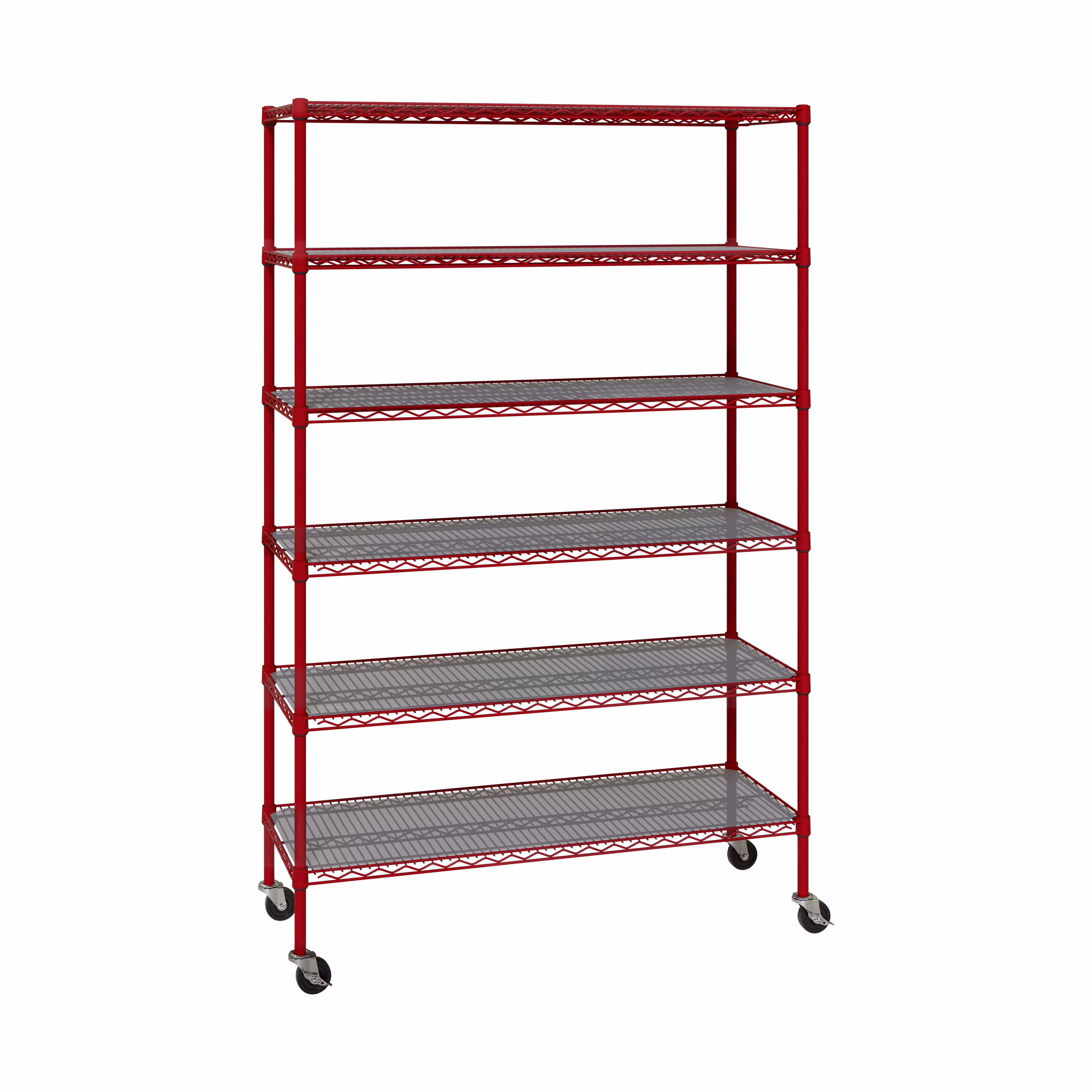 Seville Classics Solid Steel Wire Shelving Storage Unit Adjustable Shelves Organizer Rack, for Home, Kitchen, Office, Garage, Bedroom, Closet, Graphite, 6-Tier, 48" W x 18" D x 75.5- H