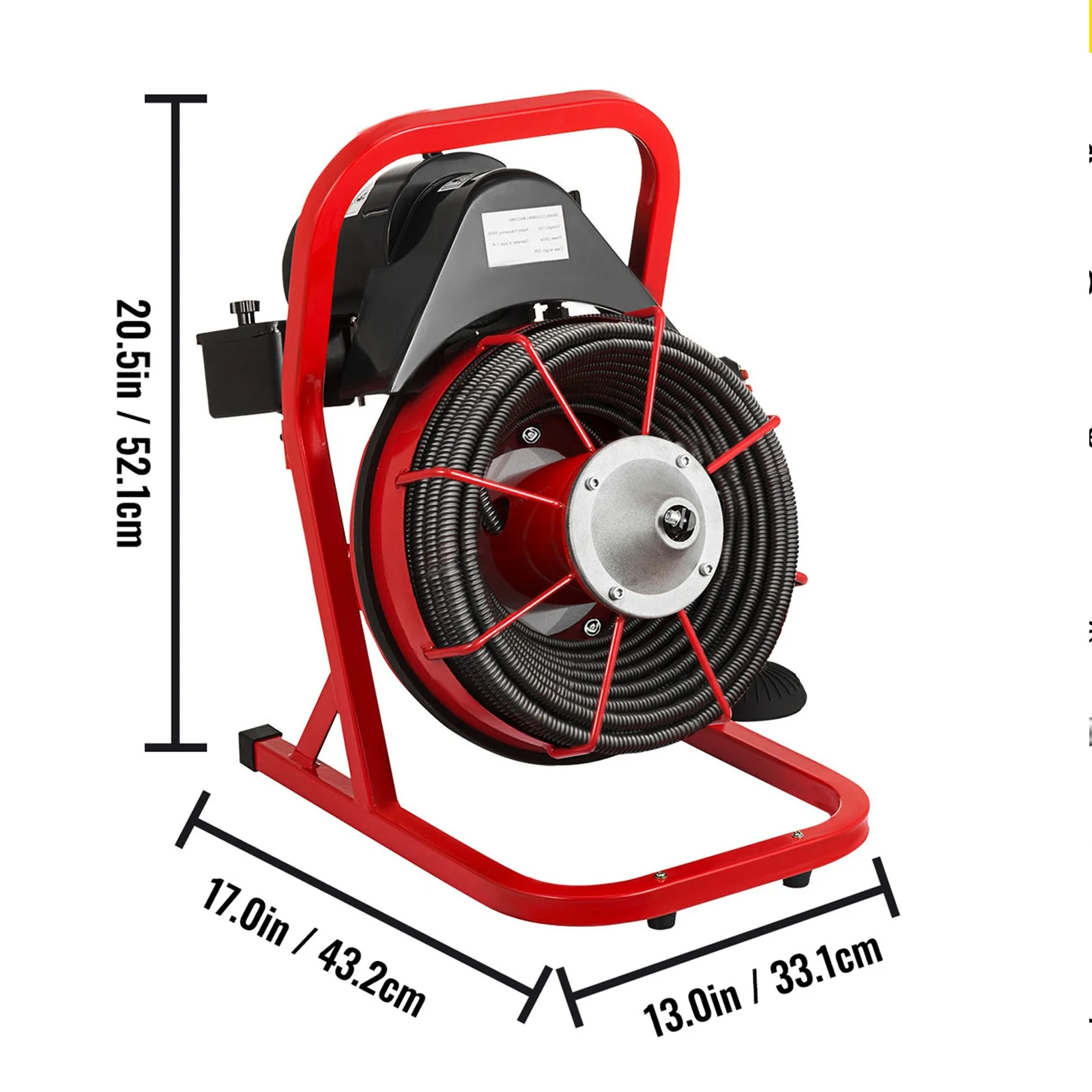 BENTISM Drain Cleaner 50'-100' Drain Cleaning Machine Snake Sewer Clean w/ Cutters[50ft x 3/8in Light(open type)]