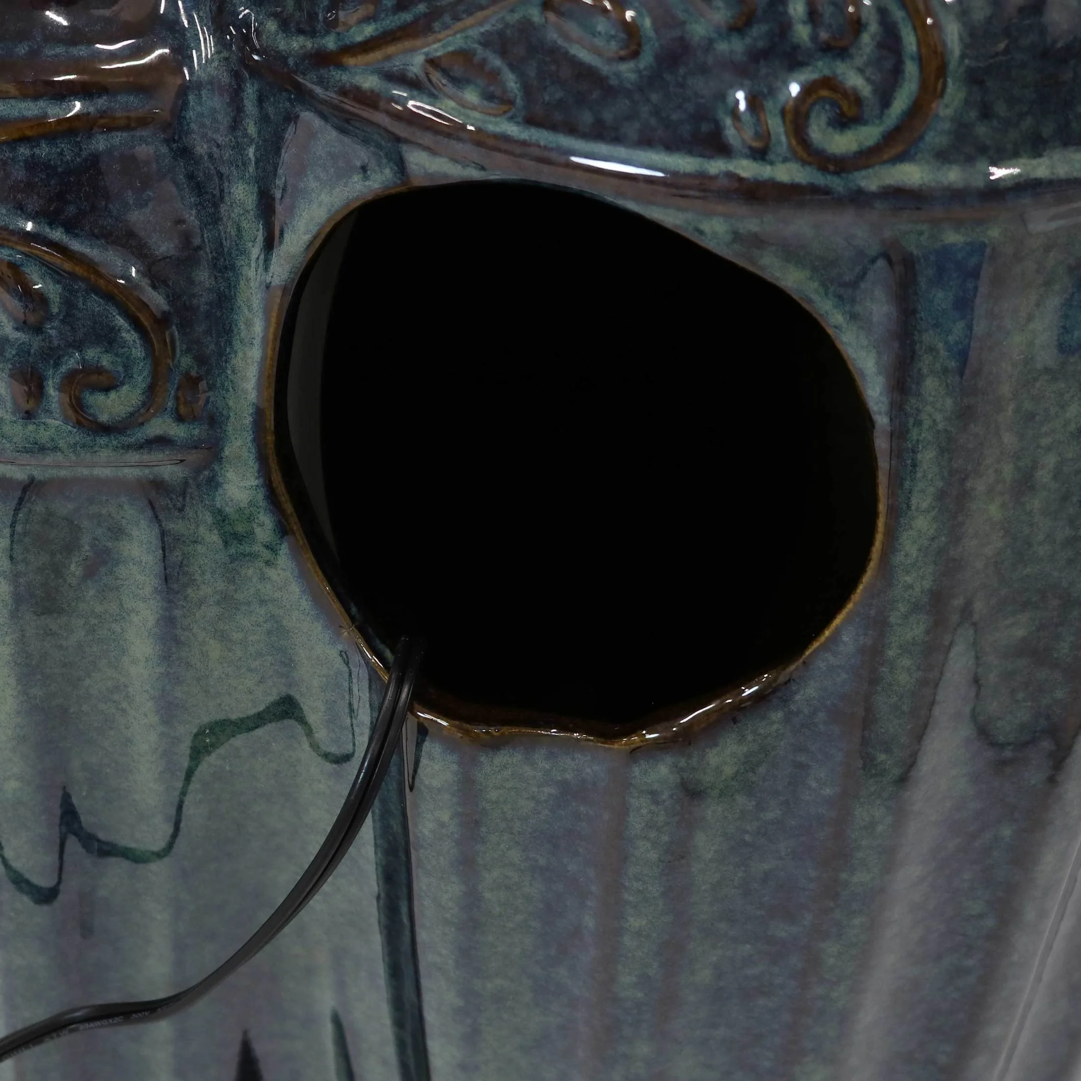 Sunnydaze Tour de Vase Ceramic Outdoor Water Fountain with Light