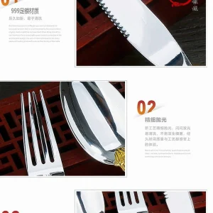 Solid Silver Chopsticks 999 Sterling Silver Household Snowflake Silver Sterling Silver Tableware Wedding and Birthday Gifts