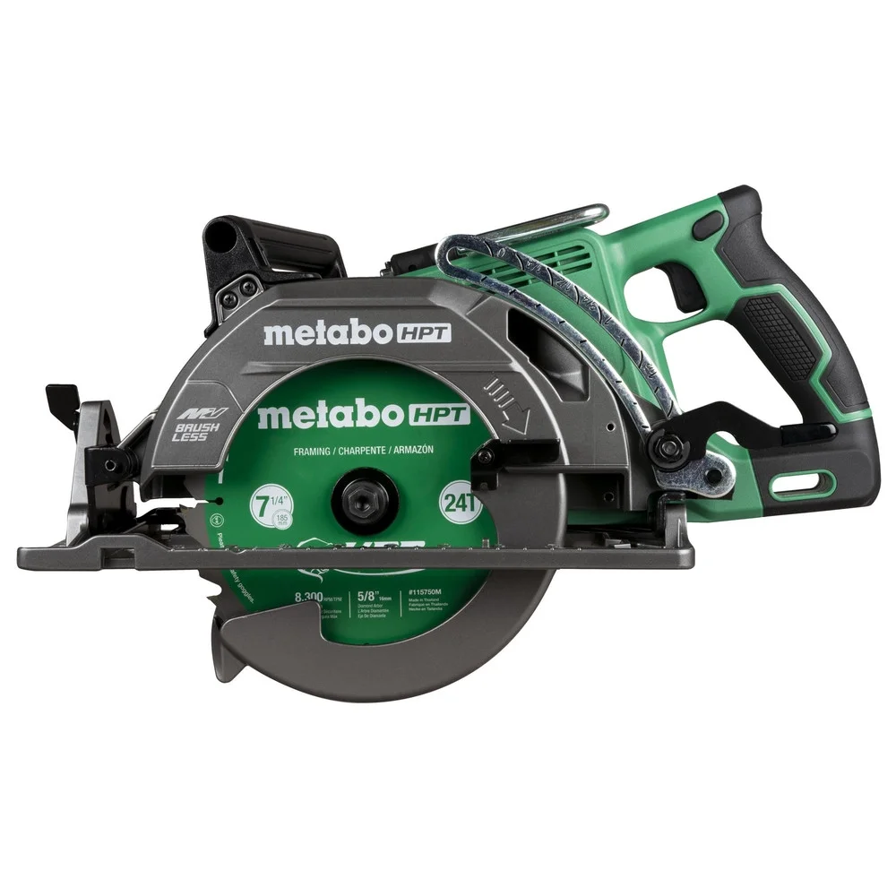 Metabo HPT 36V MultiVolt 7-1/4 Inch Rear Handle Circular Saw, Lightweight Design, Up to 500 2x4 Cuts Per Charge, 53- Adjustable Bevel Capacity, Lifetime Tool Body Warranty, C3607DWA